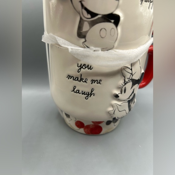 Rae Dunn Disney Mickey And Minnie Mouse Stackable Mug Set YOU MAKE ME HAPPY NEW - Picture 3 of 4